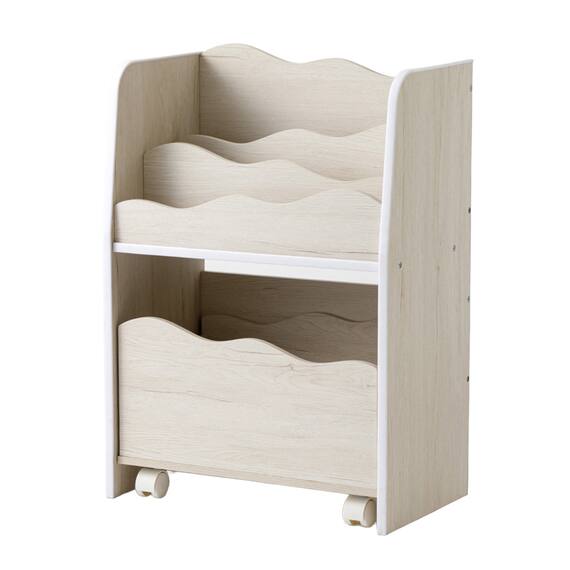 キッズ収納ラック (Nミア S ホワイトウォッシュ) 1枚目画像