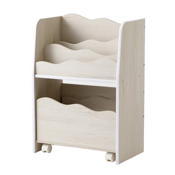 キッズ収納ラック (Nミア S ホワイトウォッシュ) 1枚目画像