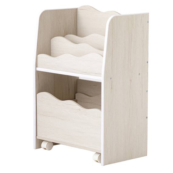 キッズ収納ラック (Nミア S ホワイトウォッシュ) 5枚目画像