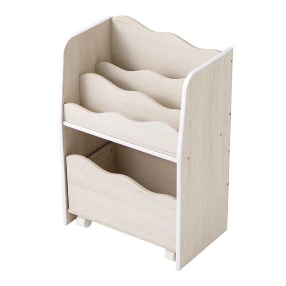 キッズ収納ラック (Nミア S ホワイトウォッシュ) 7枚目画像