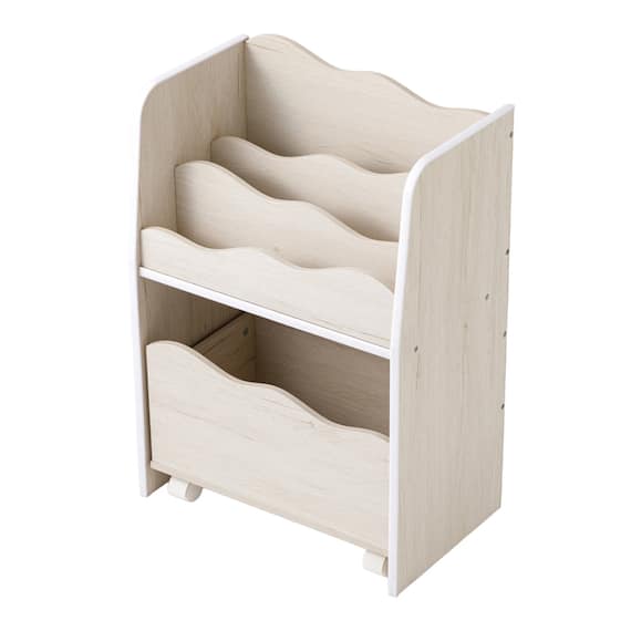 キッズ収納ラック (Nミア S ホワイトウォッシュ) 7枚目画像