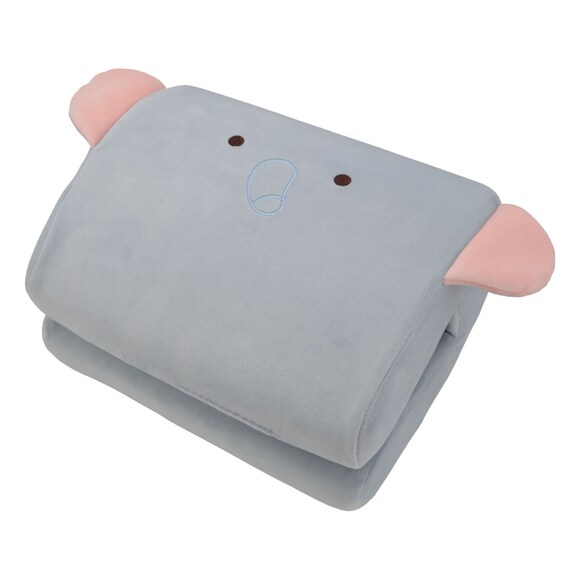 挟んで使えるもちもちマルチクッション(ゾウ BK001) 1枚目画像