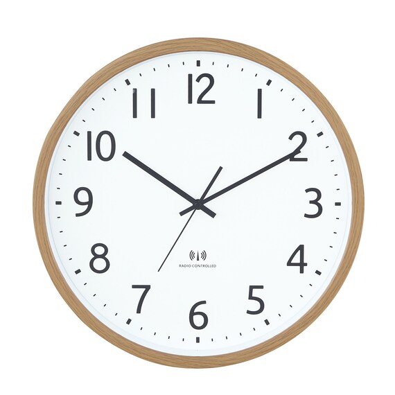 電波 静音秒針 掛け時計 直径40cm (SW ナチュラル 003FR) 1枚目画像