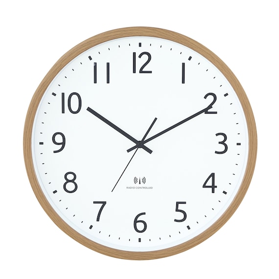 電波 静音秒針 掛け時計 直径40cm (SW ナチュラル 003FR) 1枚目画像