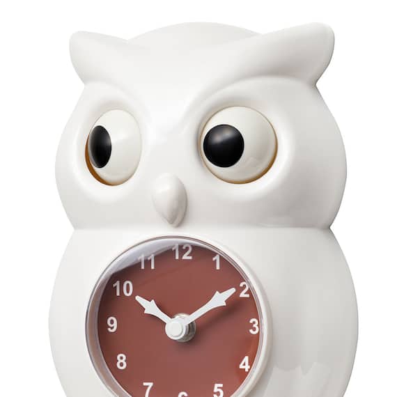 掛時計 フクロウ(ホワイト EL6111) 6枚目画像