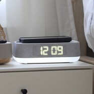 置くだけスマホ充電LED時計 ライト付き