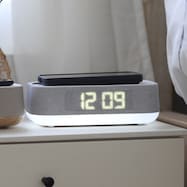 置くだけスマホ充電LED時計 ライト付き