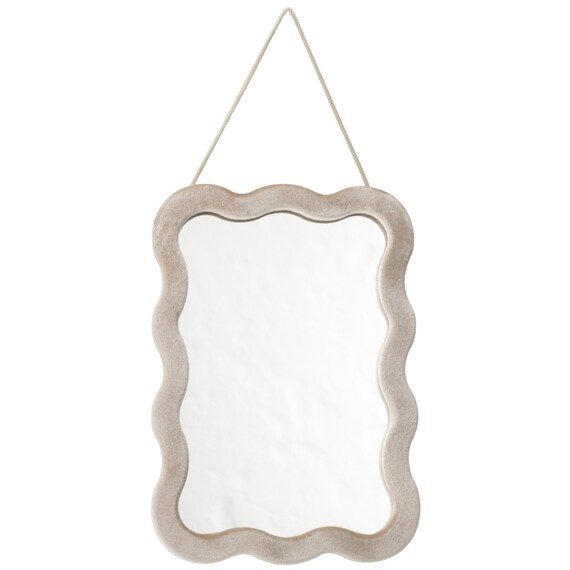 壁掛けミラー ウェーブ (ライトモカ HXDH25) 4枚目画像