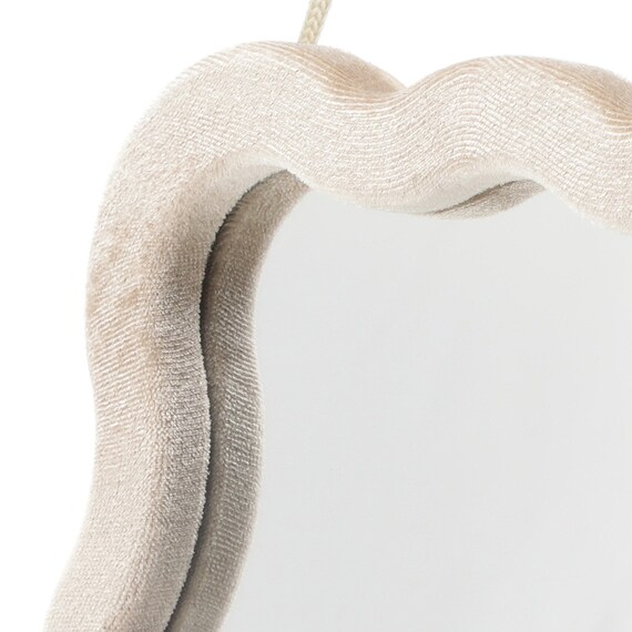 壁掛けミラー ウェーブ (ライトモカ HXDH25) 7枚目画像