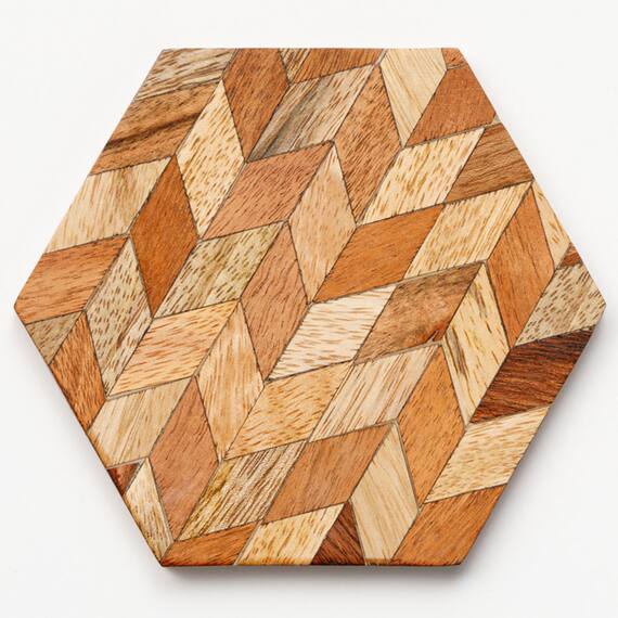 木製ヘキサンゴースター(HW05 ブラウン) 2枚目画像
