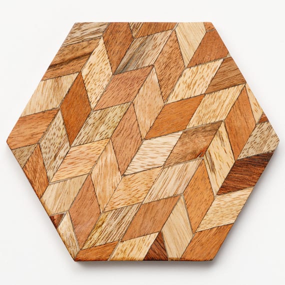 木製ヘキサンゴースター(HW05 ブラウン) 2枚目画像