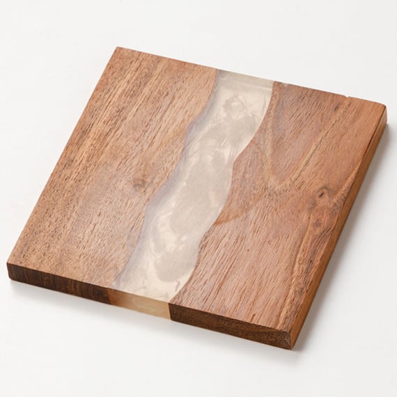 木製スクエアコースター(HW06 ブラウン) 1枚目画像