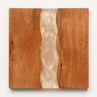 木製スクエアコースター(HW06 ブラウン) 3枚目画像