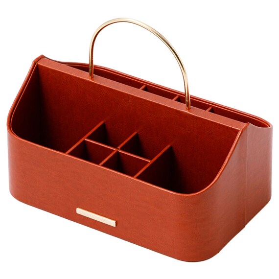 ハンドル付き コスメバスケット(ブラウン NH34) 1枚目画像