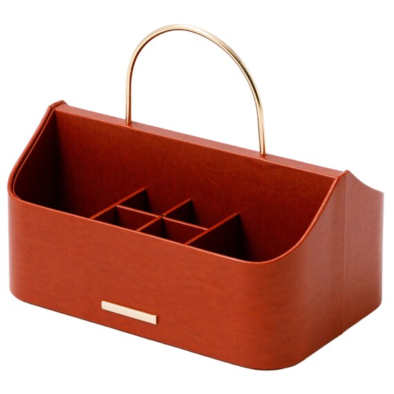 ハンドル付き コスメバスケット(ブラウン NH34) 2枚目画像