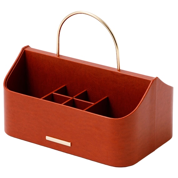 ハンドル付き コスメバスケット(ブラウン NH34) 2枚目画像