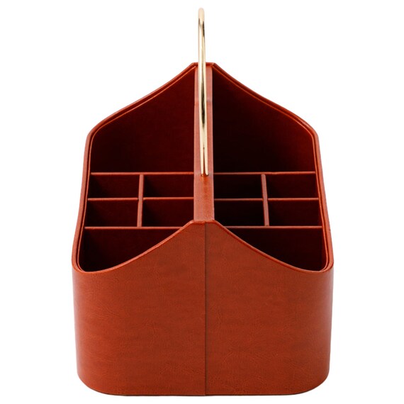 ハンドル付き コスメバスケット(ブラウン NH34) 5枚目画像