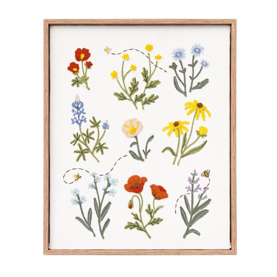 ウォールデコレーション(花刺繍) 1枚目画像