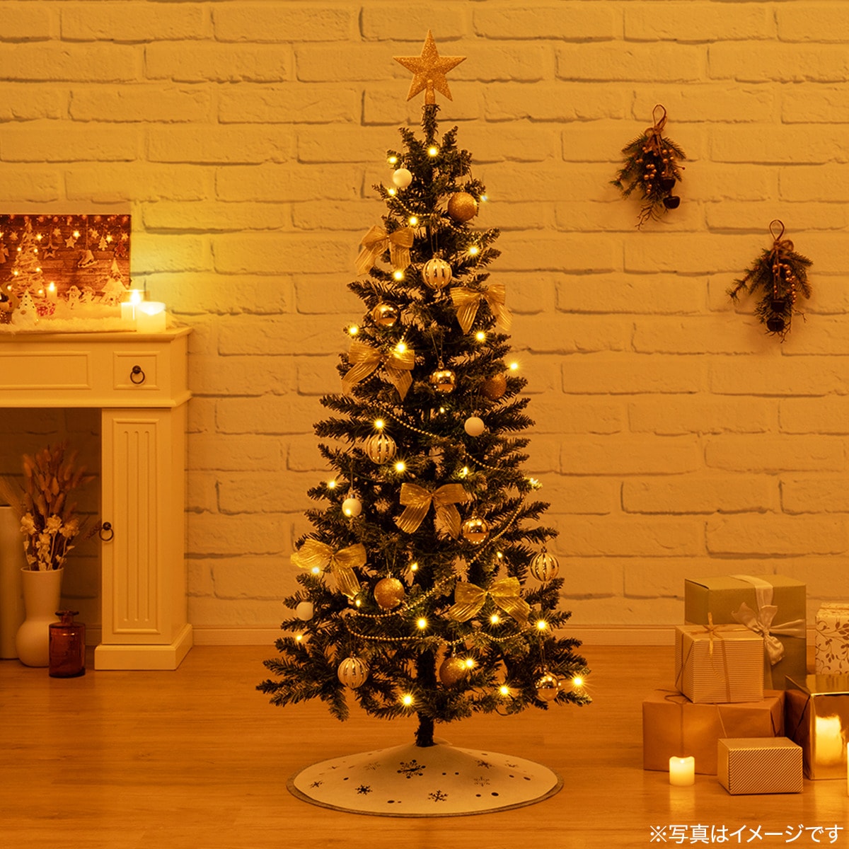 デコレーションスノーツリー LED・オーナメントセット(150cm n4BF