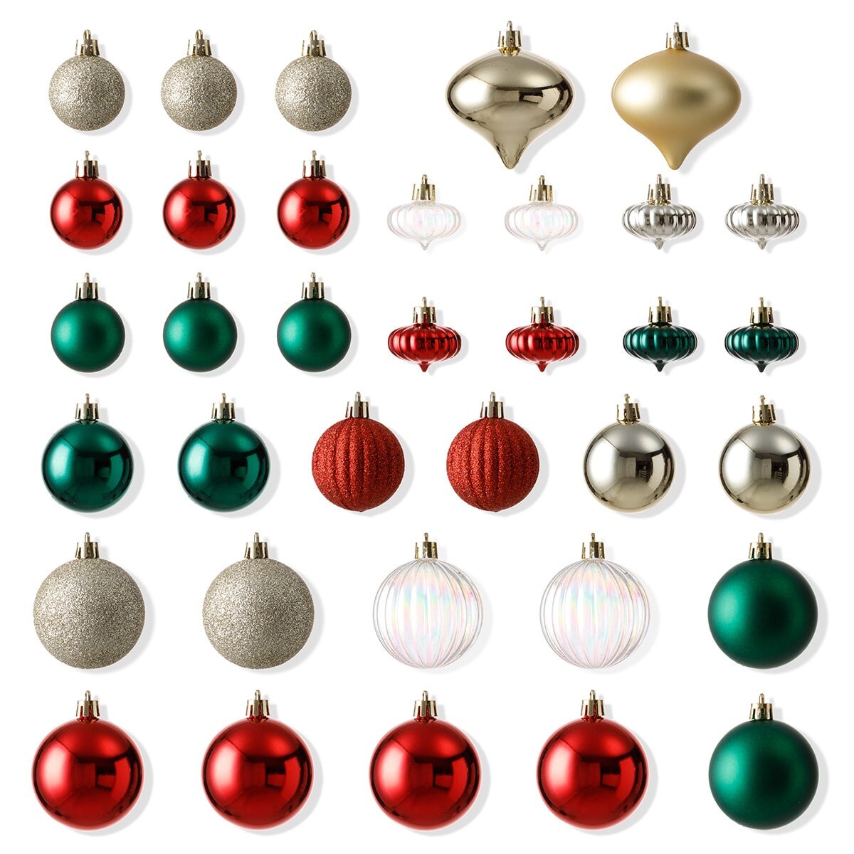 180cmツリー用】クリスマスオーナメントボールセット 71個 Red×Green