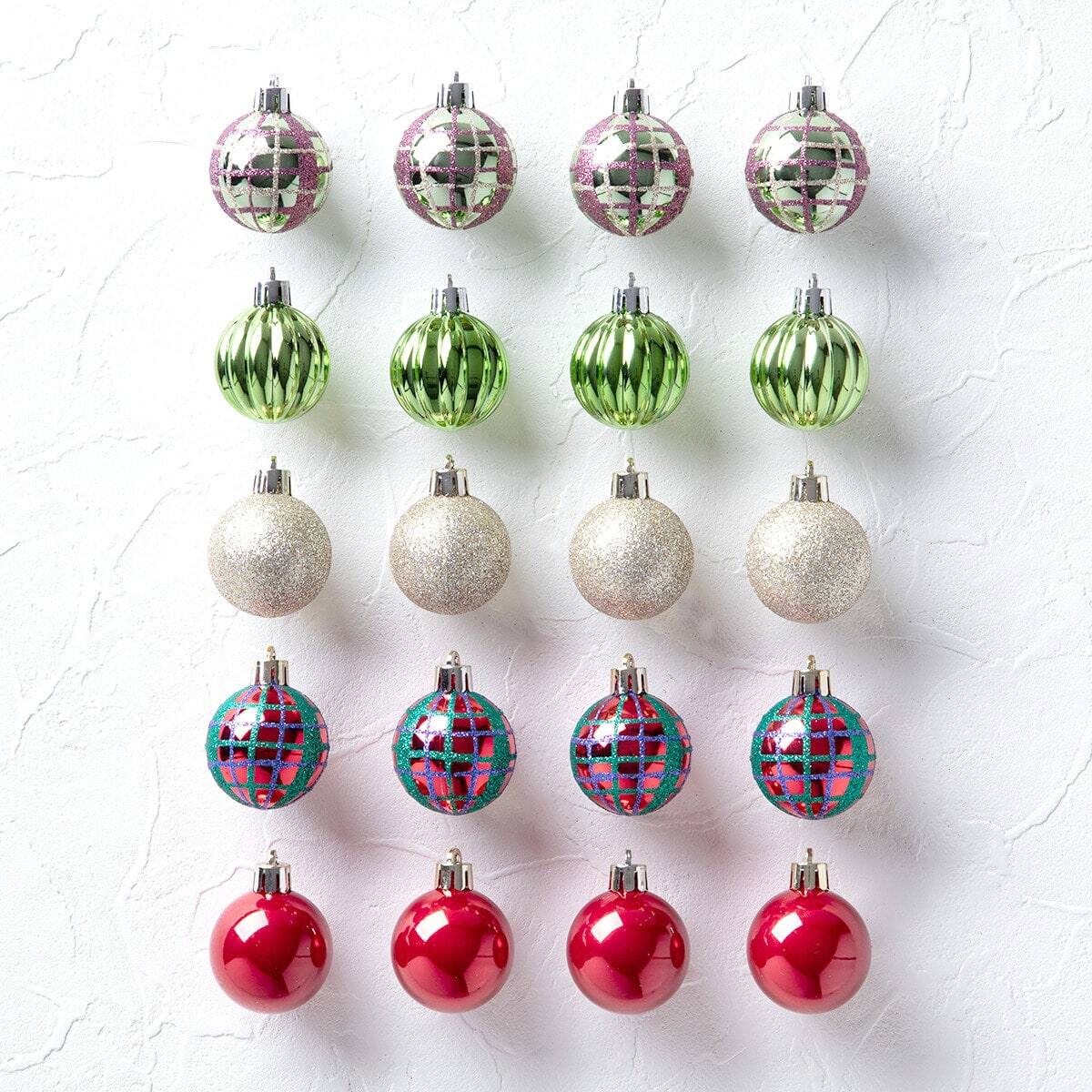 180cmツリー用】クリスマスオーナメントボールセット 71個 Red×Green