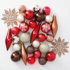 [180cm] クリスマスツリー ベルフォレスノー オーナメントセット◆RedxBrown (スカートなし) 5枚目画像