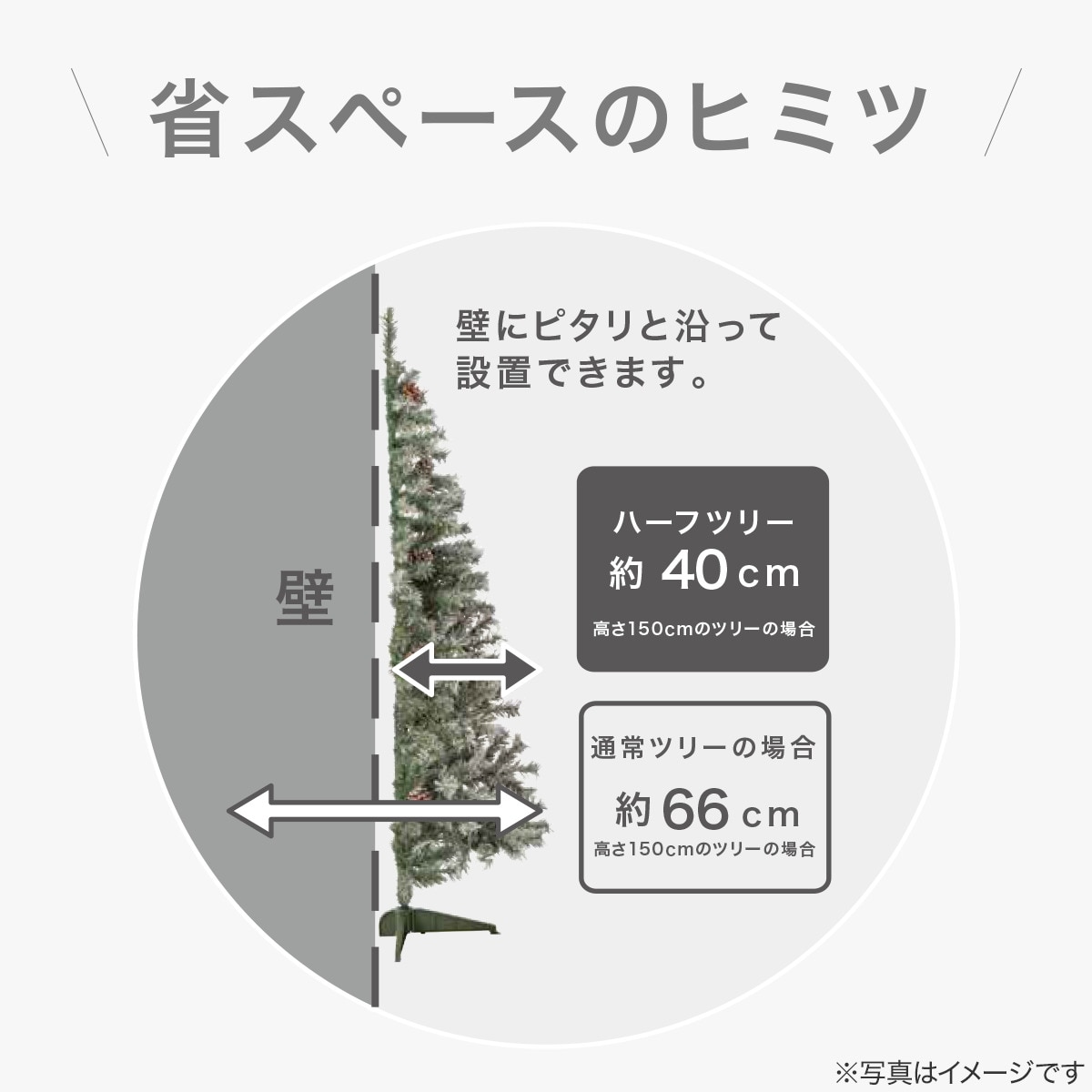 ニトリ　150cm ハーフツリー スノー　新品未使用 ハーフツリースノー(150cm n4GW) | ニトリネット【公式】 家具