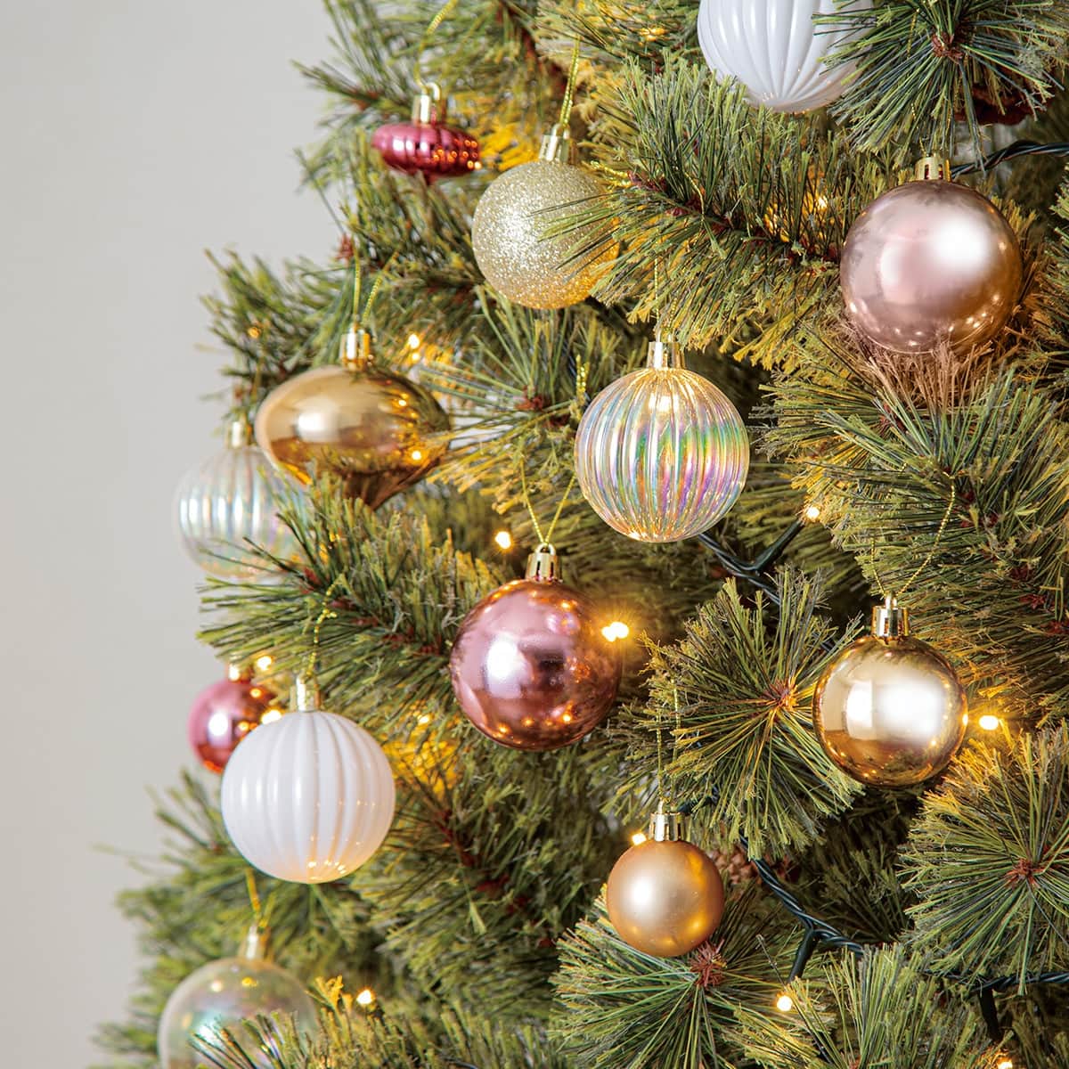180cm Pink×Gold] クリスマス ハーフツリーベルフォレ(スノー