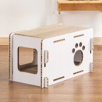 爪とぎハウス BOX (ホワイトウォッシュ)