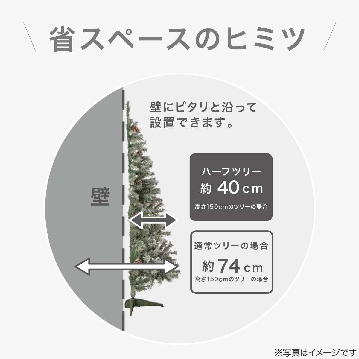 ハーフツリースノー(枝差し込み式 150cm n4GW) | ニトリネット【公式