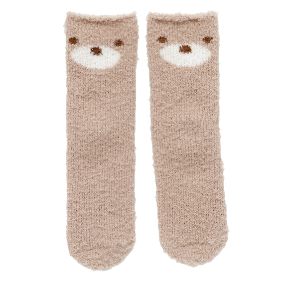 ルームソックス(カールモールクマ ブラウン NC) 1枚目画像