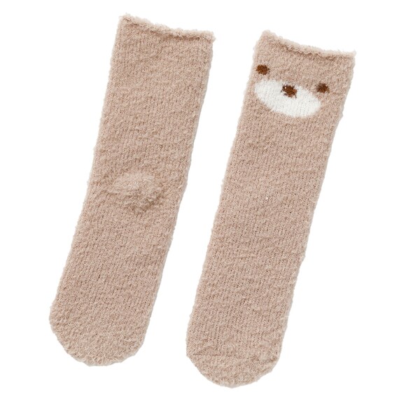 ルームソックス(カールモールクマ ブラウン NC) 4枚目画像