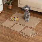 制菌・抗菌防臭 滑り止め付 起毛パズルマット 9枚 (ブラウン SN01 9P0.8) 1枚目画像