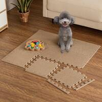 制菌・抗菌防臭 滑り止め付 起毛パズルマット 9枚 (ブラウン SN01 9P0.8)