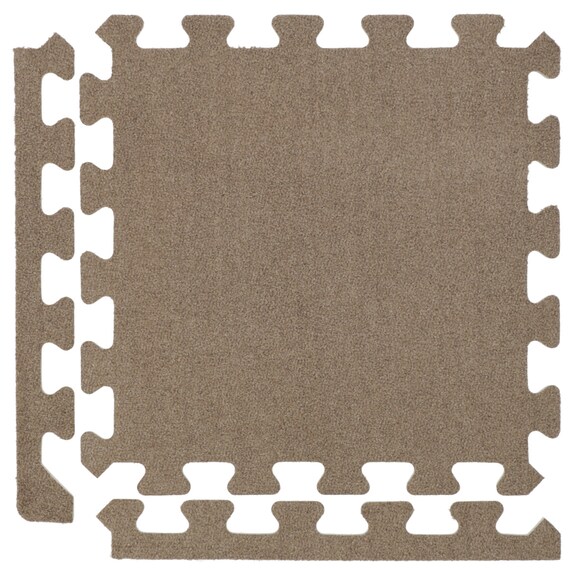 制菌・抗菌防臭 滑り止め付 起毛パズルマット 9枚 (ブラウン SN01 9P0.8) 4枚目画像