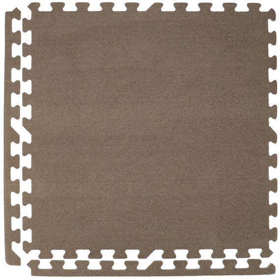 制菌・抗菌防臭 滑り止め付 起毛パズルマット 4枚 (ブラウン SN01 4P0.8) 4枚目画像