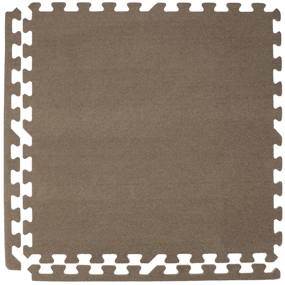 制菌・抗菌防臭 滑り止め付 起毛パズルマット 4枚 (ブラウン SN01 4P0.8) 4枚目画像