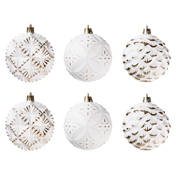 ボールオーナメント(ホワイトコート 6P Dn5AS)+オーナメントセット 6枚目画像