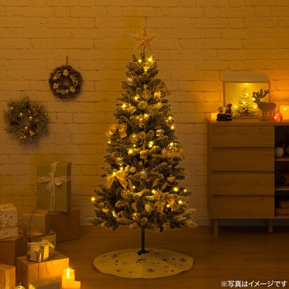 すぐに飾れるデコレーションセットツリースノー150cm(n5HH) 2枚目画像