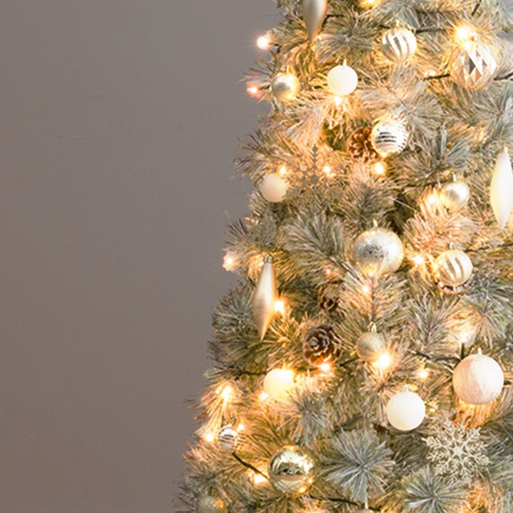 【White×Gold】クリスマスオーナメントセット ライト・スカート付き25 4枚目画像