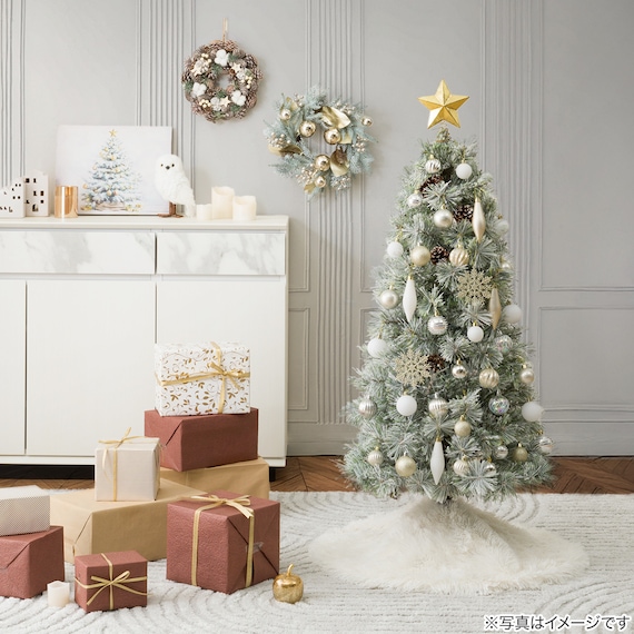 【120cmツリー用】クリスマスオーナメントボールセット 38個 White×Gold 5枚目画像