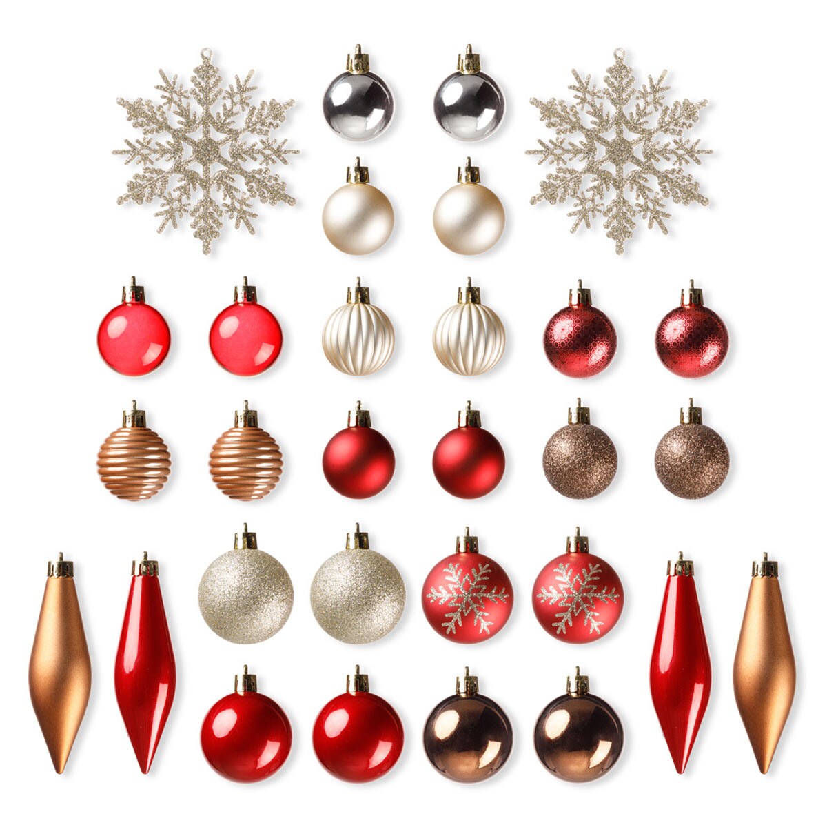 Red×Brown】クリスマスオーナメントセット ライト・スカート付き25