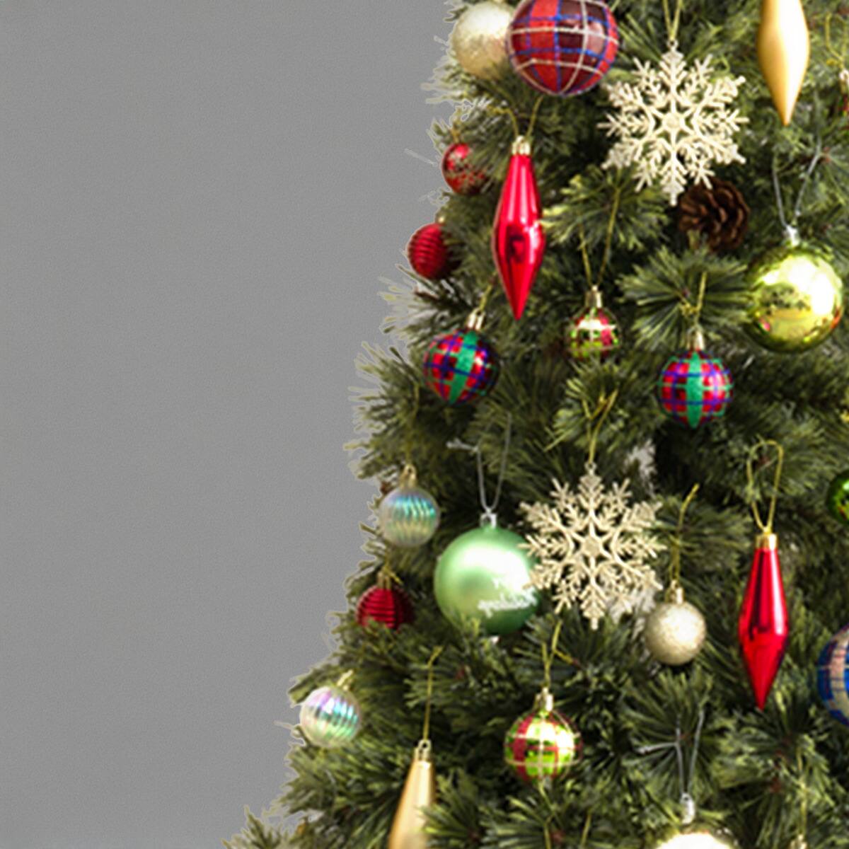 120cmツリー用】クリスマスオーナメントボールセット 36個 Red×Green