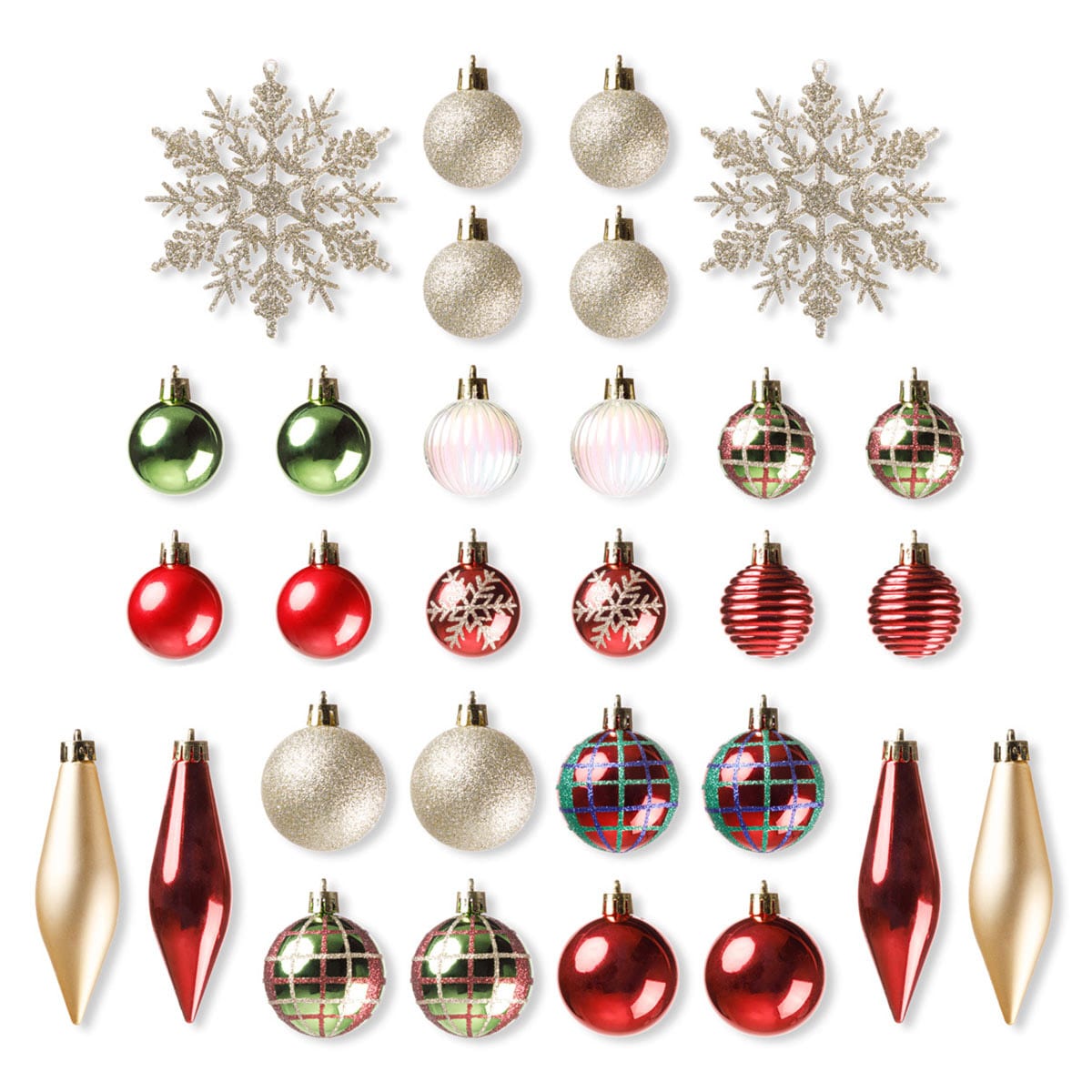 Red×Green】クリスマスオーナメントセット ライト・スカート付き25