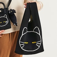 ニットトートバッグ デコネコ