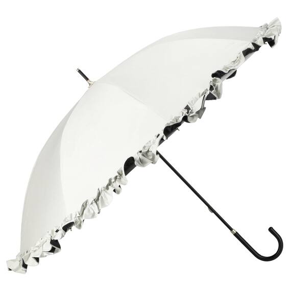 晴雨兼用 フリル長傘 50cm(ホワイト DH25) 1枚目画像
