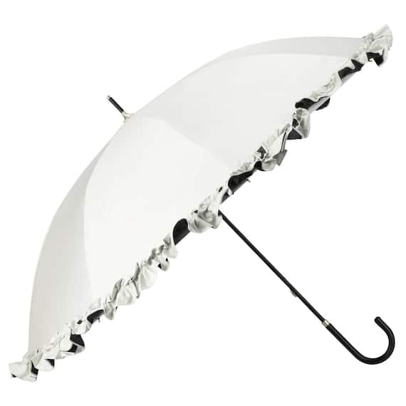 晴雨兼用 フリル長傘 50cm(ホワイト DH25) 1枚目画像
