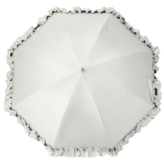 晴雨兼用 フリル長傘 50cm(ホワイト DH25) 2枚目画像
