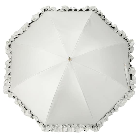 晴雨兼用 フリル長傘 50cm(ホワイト DH25) 2枚目画像