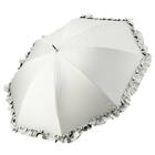 晴雨兼用 フリル長傘 50cm(ホワイト DH25) 3枚目画像